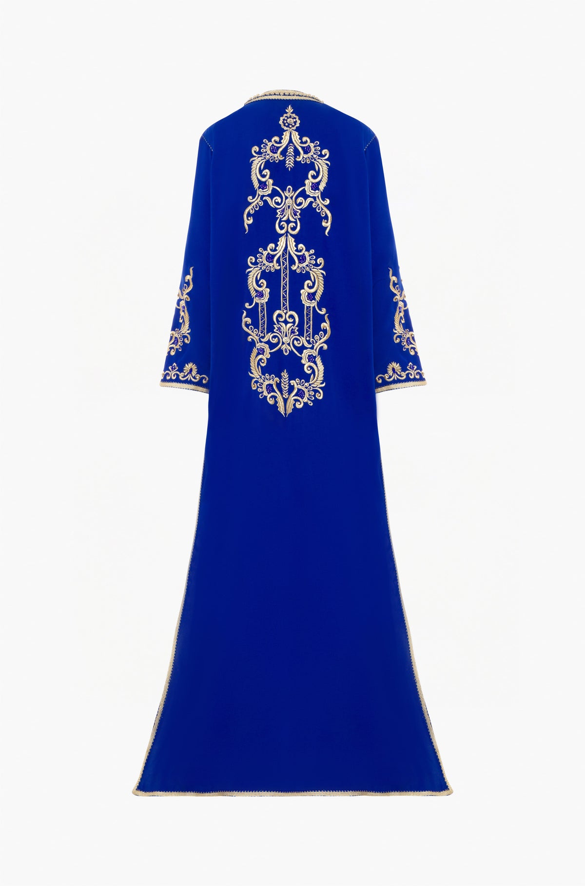 Kaftan Electric Blue Silk Handcrafted